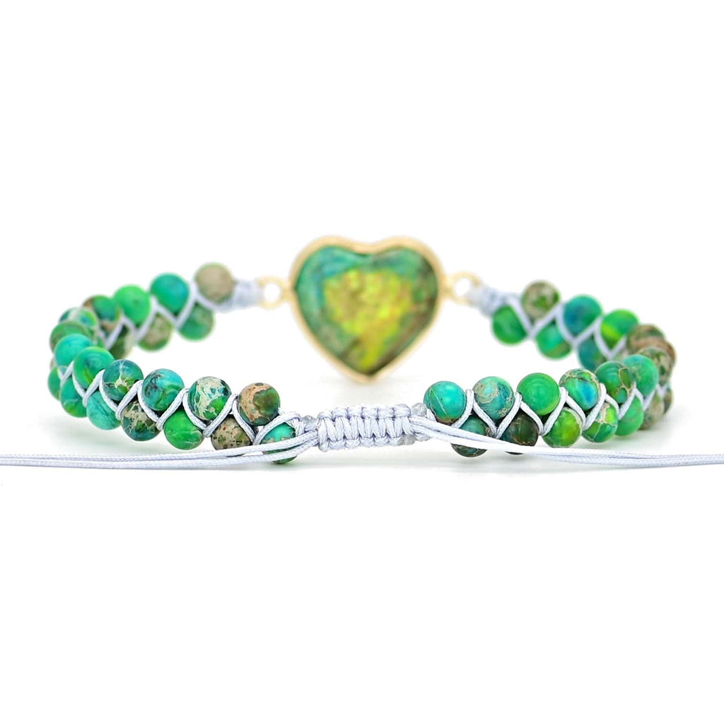 Jaspis kralenarmband met verstelbare trekkoordsluiting