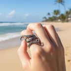 Adjustable Octopus Tentacle Ring with Antiqued Finish