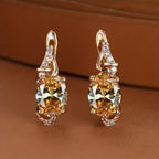 Round and Oval-Cut Stone Drop Earrings
