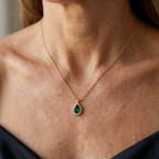 Emerald-Look Dew Necklace