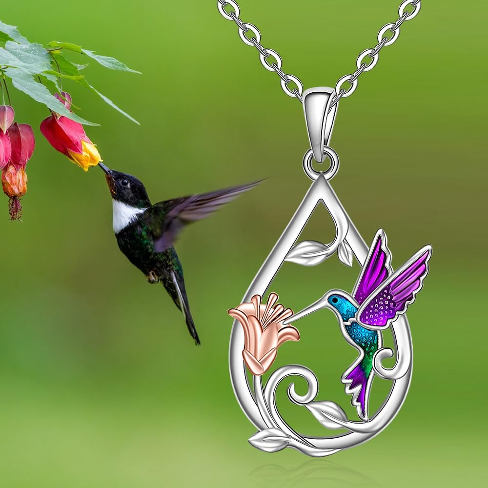 Hummingbird Necklace and Earrings Set