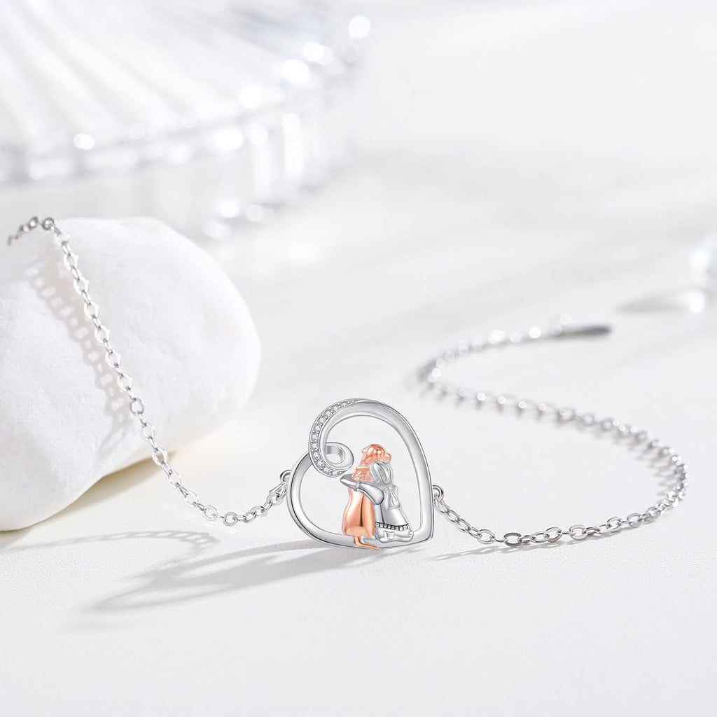 Adjustable Puppy Charm Bracelet with Optional Heart