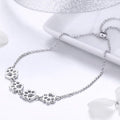 Adjustable 925 Sterling Paw Print Charm Bracelet