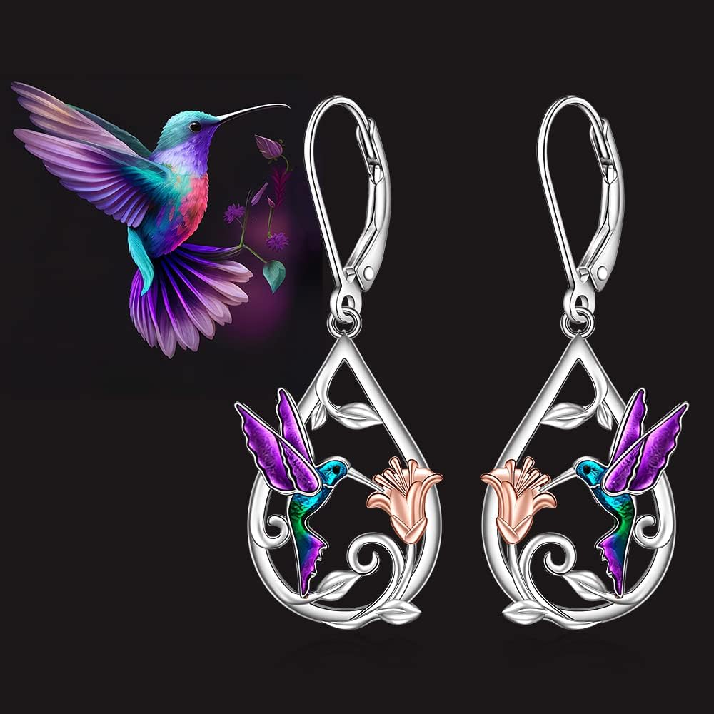 Hummingbird Necklace and Earrings Set
