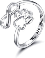 Verstelbare ring met pootje en hart