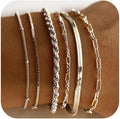 Fine Chain Bracelet Stack Set