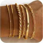 Fine Chain Bracelet Stack Set