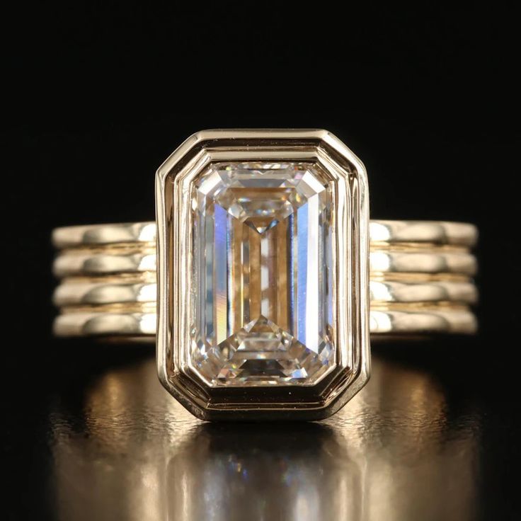 Vintage-Style Layered White Crystal Gold-Tone Ring
