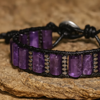 Amethyst Bracelet with Rectangular Stones
