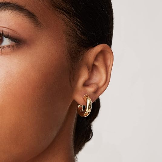 Stardust Hoop Earrings in Gold Tone