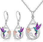 Hummingbird Necklace and Earrings Set