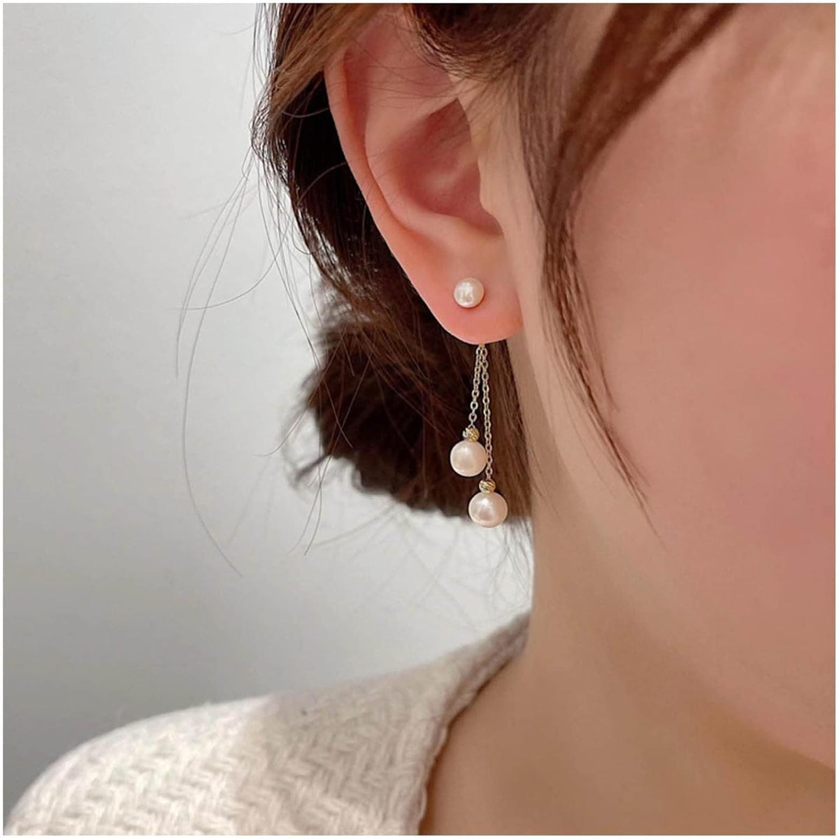 Small Pearl Dangle Earrings
