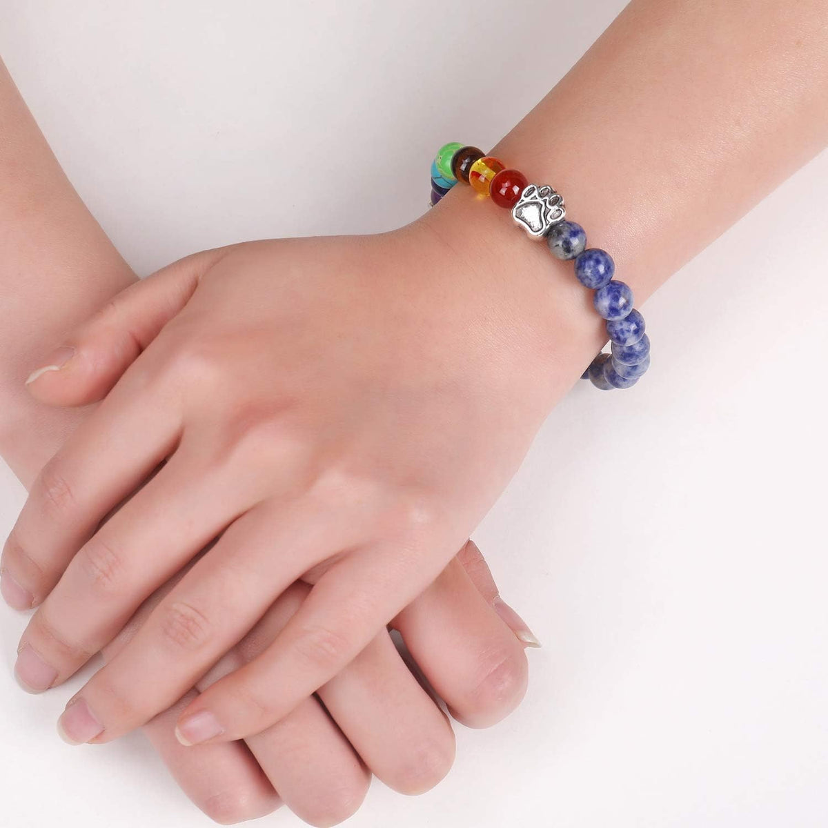 Rainbow Bridge Seven-Colour Bead Memorial Bracelet