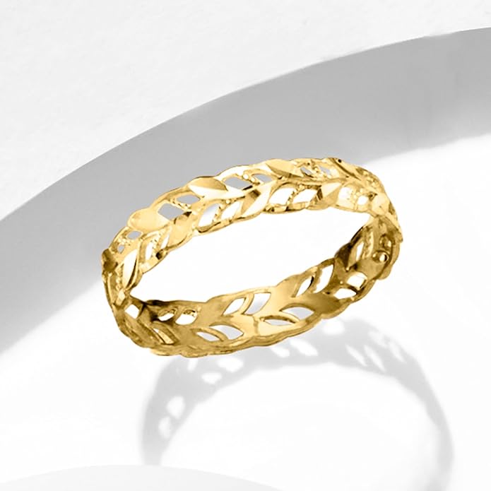 Gold-Tone Laurel Leaf Ring