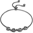 Adjustable 925 Sterling Paw Print Charm Bracelet