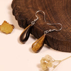 Water Drop Stone Earrings in Tiger's Eye or Quartz