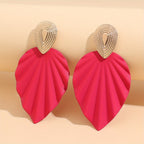 Vintage-Style Leaf Geometric Earrings