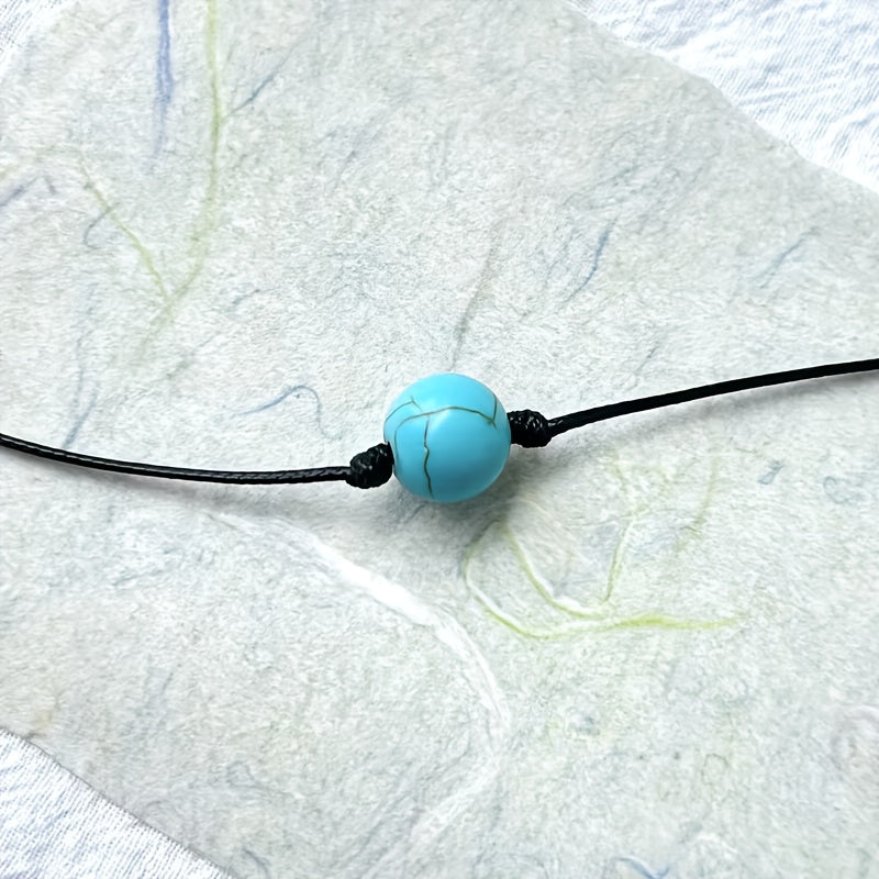 Adjustable Bohemian Turquoise Stone Bead Necklace