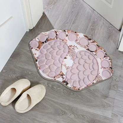 Cobblestone Embossed Non-Slip Bathroom Rug – Polyester, 39x59cm