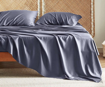 Bamboo Bed Sheet Set – 4-Piece Soft Fitted Sheet & Pillowcase Bedding