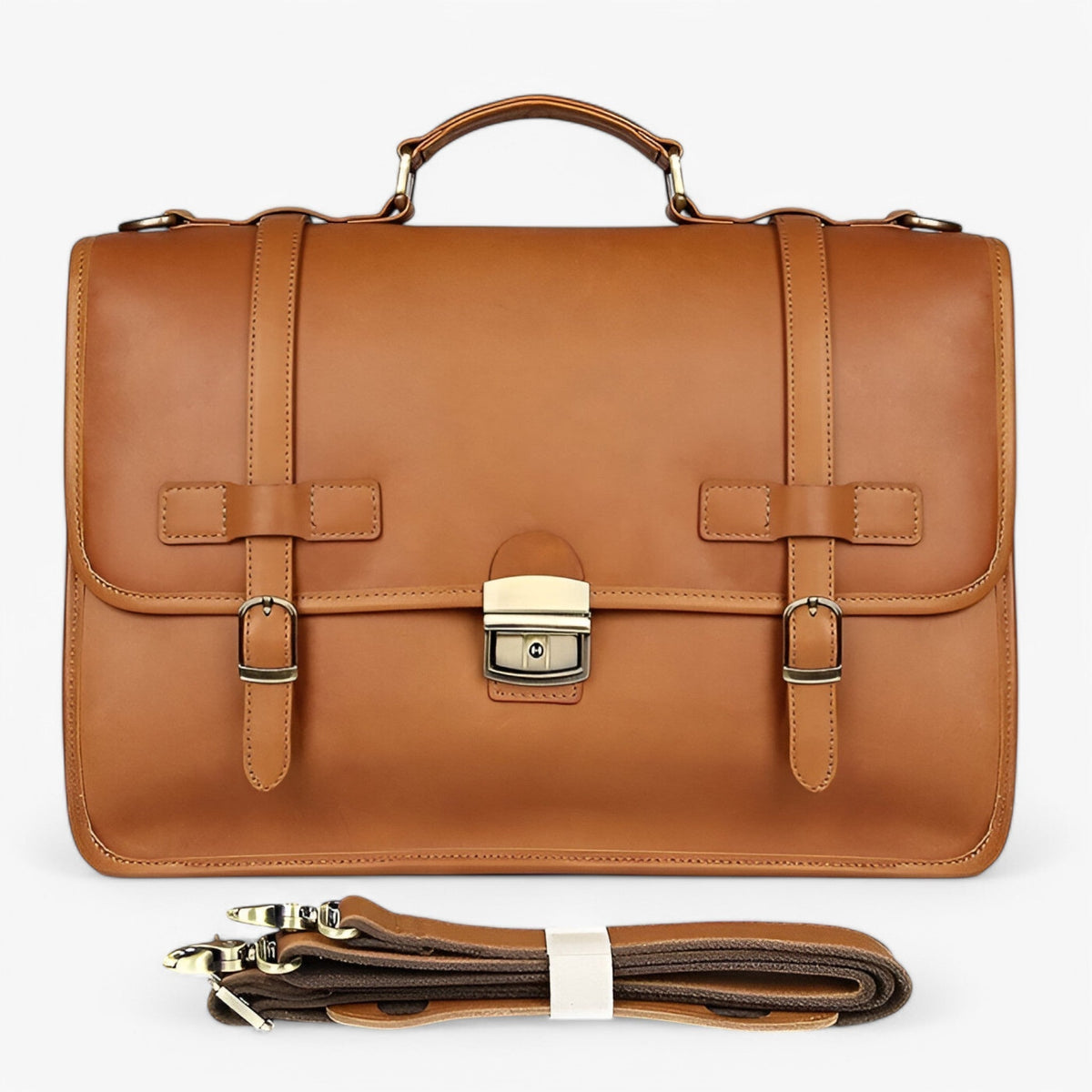 Sleek Timeless Genuine Leather Document and Laptop Folio Bag