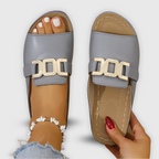 Faux Leather Open Toe Mules