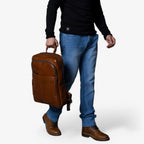 Handcrafted Premium Italian Leather Backpack in Brown
