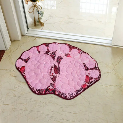 Cobblestone Embossed Non-Slip Bathroom Rug – Polyester, 39x59cm