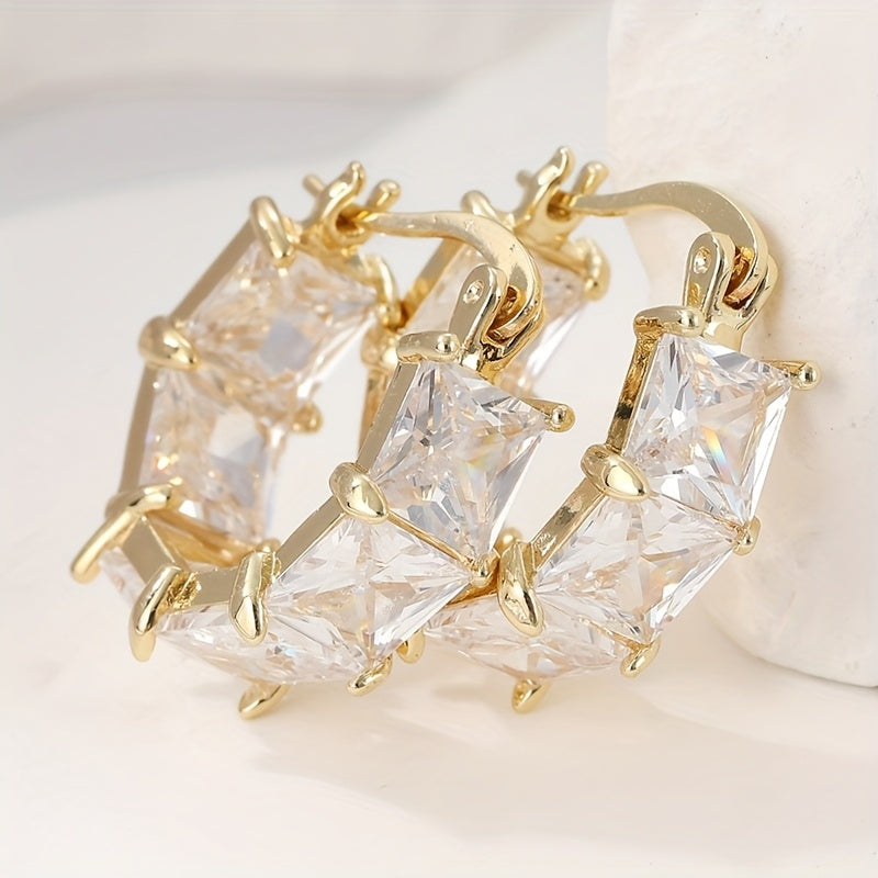 Vintage Boho Clear Cubic Zirconia Drop Earrings