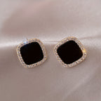 Square Rhinestone Stud Earrings