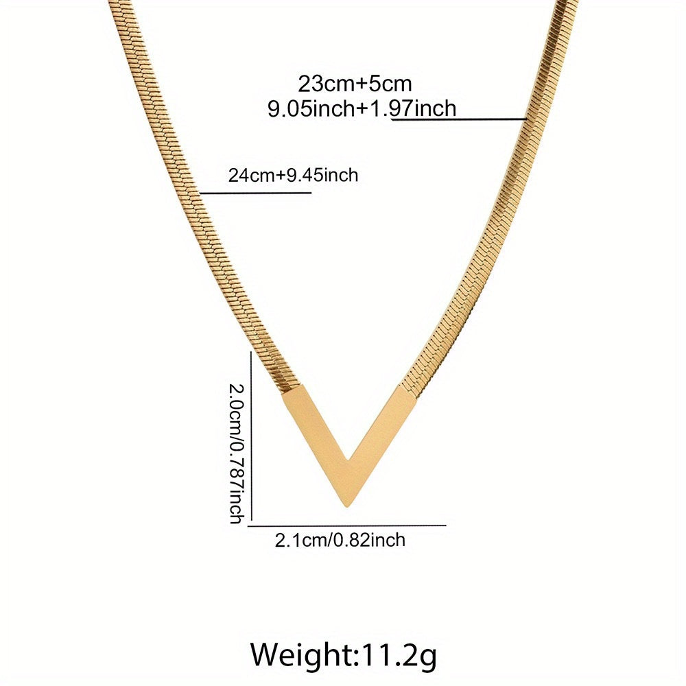 Minimalist V-Shaped Chain Pendant Necklace