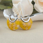 Millefiori Glass Half-Hoop Earrings