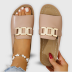Faux Leather Open Toe Mules