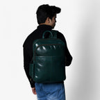 Rich Green Italian Leather Luxury City Backpack