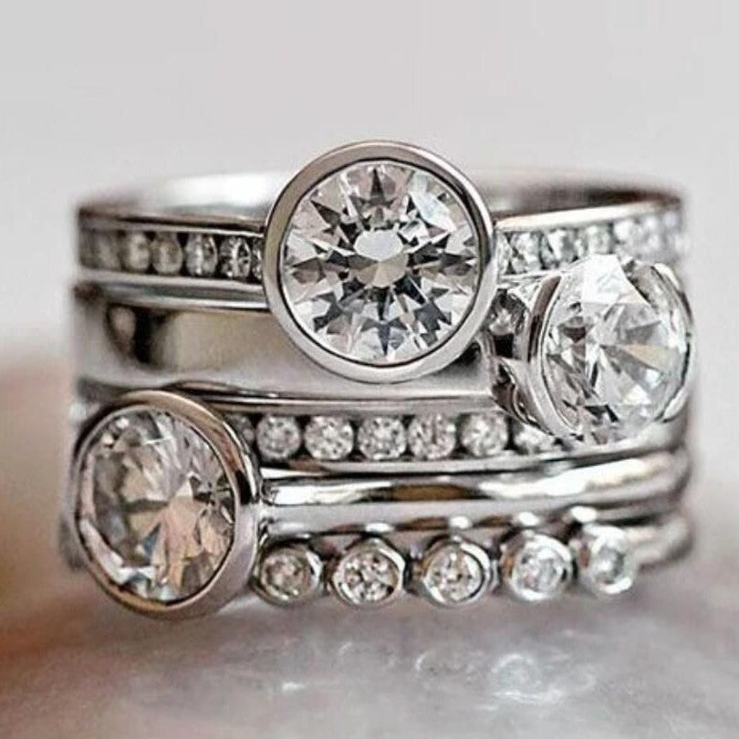 Wide Inlaid Cubic Zirconia Band Ring