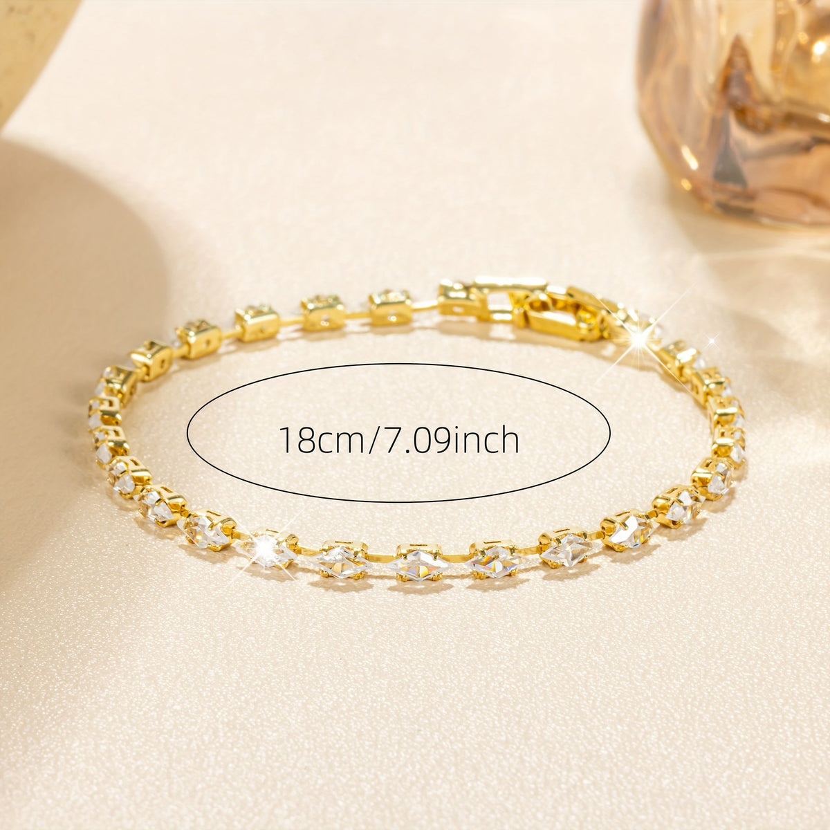 Zirconia Gold-Plated Tennis Bracelet