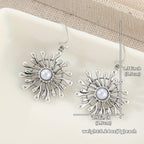 Bohemian Sunburst Pearl Drop Earrings