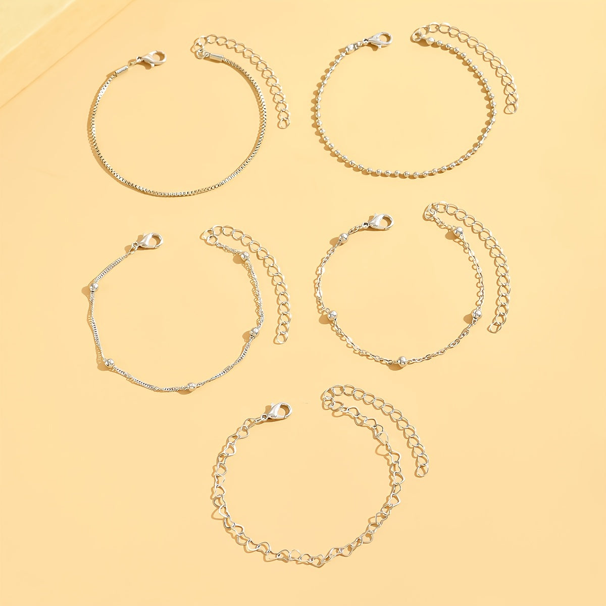 Thin Chain Bracelet Set in Three Styles