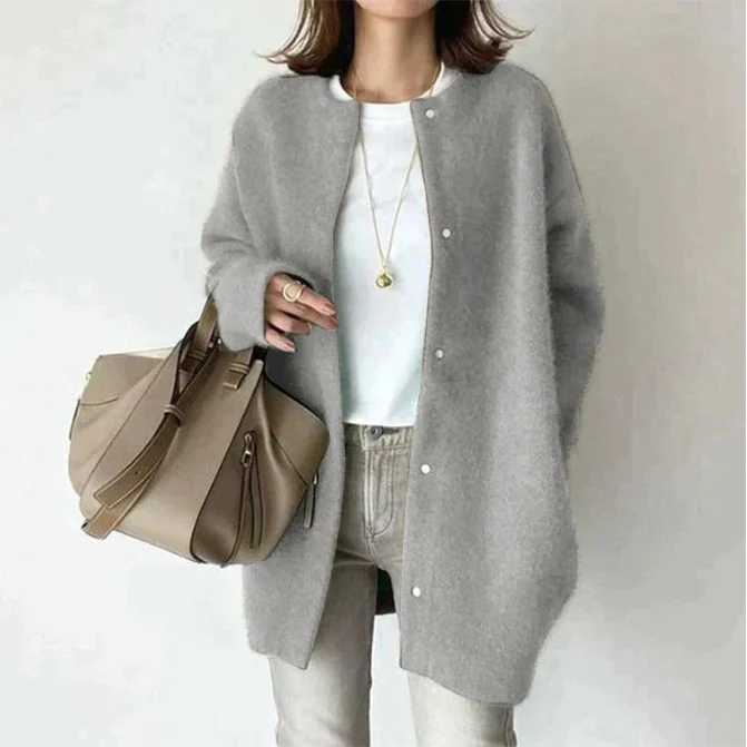 Open-Front Cardigan with a Loose Throw-On Silhouette