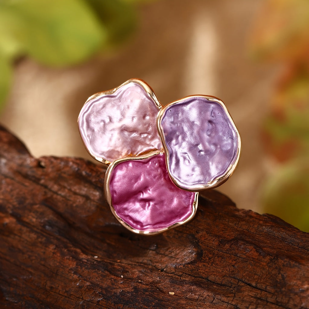Bohemian Enamel Irregular Square Ring