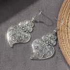 Filigree Heart Hook Earrings