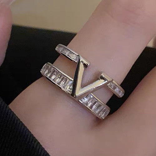 Adjustable V-Design Open Zirconia Double Ring
