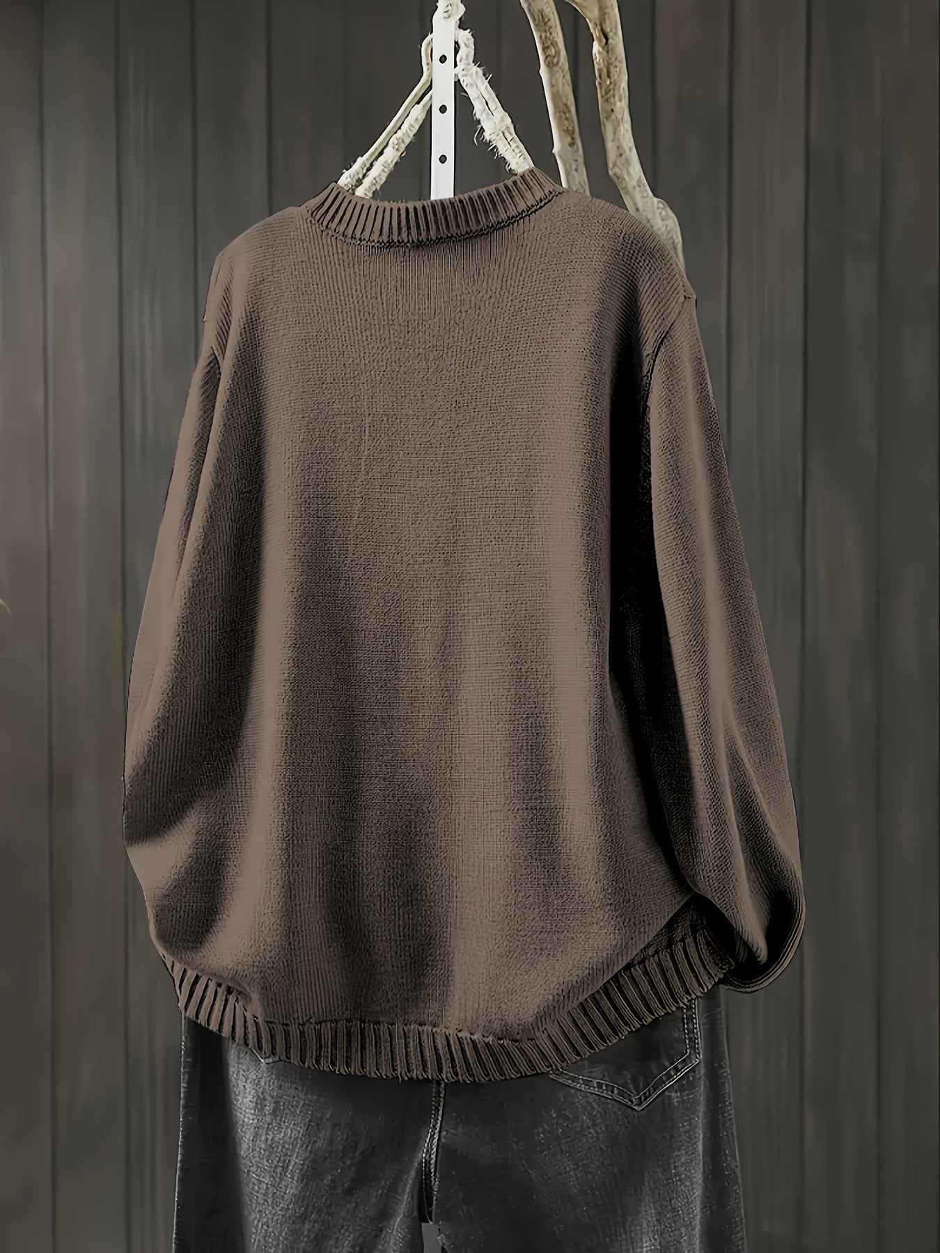 Everyday Knit Cardigan with Relaxed Shape and Long Sleeves