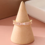 Oval-Cut Zirconia Engagement-Style Stacked Ring Set