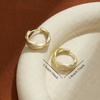 Twisted Gold-Tone Hoop Earrings with Pavé Crystal Accents