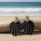 Vintage-Style Leaf Geometric Earrings