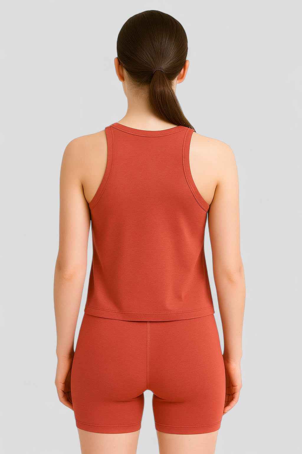 Breathable Activewear Set with Tank Top and High Waist Shorts