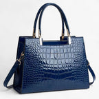 Glossy Croc-Effect Statement Handbag in Five Colours