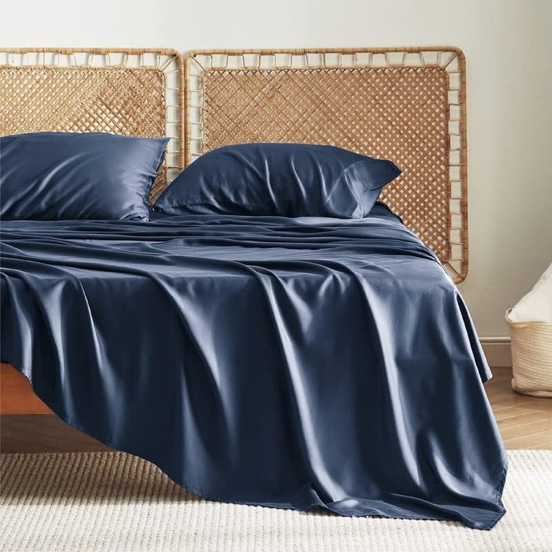 Bamboo Bed Sheet Set – 4-Piece Soft Fitted Sheet & Pillowcase Bedding