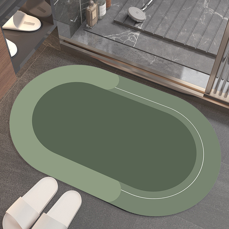 Solid Colour Absorbent Bathroom Mat – Non-Slip, Quick-Dry, Modern Design